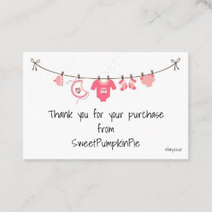 Visitenkarten - Baby Girls Clothes Waschleine Visitenkarte