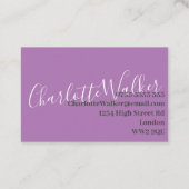 Visitenkarten - Berufliche Lilac-Karten anpassen Visitenkarte (Rückseite)