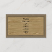 Visitenkarten - Bilderrahmen-Art 01 (Braun) Visitenkarte (Rückseite)