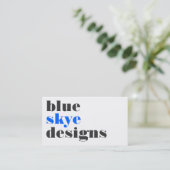 Visitenkarten > blaues skye [Blau: Holzkohle] Visitenkarte (Stehend Vorderseite)