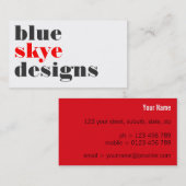 Visitenkarten > blaues skye [Rot: Holzkohle] Visitenkarte (Vorne/Hinten)