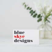 Visitenkarten > blaues skye [Rot: Holzkohle] Visitenkarte (Stehend Vorderseite)