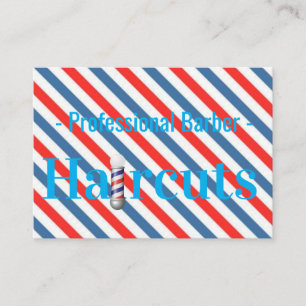 Visitenkarten, Blue Stripe Barbershop Friseur Visitenkarte