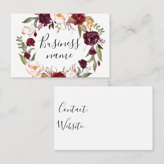 Visitenkarten - Blumenmuster-Design2 Visitenkarte (Vorne/Hinten)