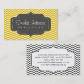 Visitenkarten > chevron2 [Holzkohle: Gelb] Visitenkarte (Vorne/Hinten)
