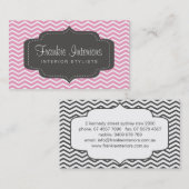 Visitenkarten > chevron2 [Holzkohle: Rosa] Visitenkarte (Vorne/Hinten)