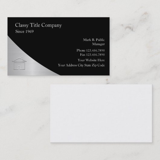 Visitenkarten Classy Title Company Visitenkarte (Vorne/Hinten)