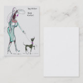 Visitenkarten Damen-Walking Dog Jubby Visitenkarte (Vorne/Hinten)