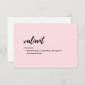 "Visitenkarten" - Definition des Valiant Einladung (Vorne/Hinten)