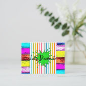 Visitenkarten, dekorativer Farbstreifen Visitenkarte (Stehend Vorderseite)