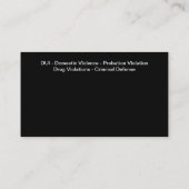 Visitenkarten der Anwaltskanzlei Visitenkarte (Rückseite)