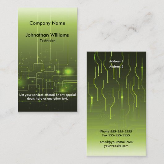 Visitenkarten der Leiterplatte-2 Visitenkarte (Vorne/Hinten)