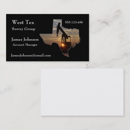 Visitenkarten der Öl- und Gasindustrie Texas Shape Visitenkarte (Vorne/Hinten)