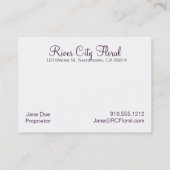 Visitenkarten der Schwertlilie-#1 Visitenkarte (Rückseite)