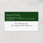 Visitenkarten der Staatsanwaltschaft Visitenkarte (Rückseite)