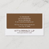 Visitenkarten des Anwalts Visitenkarte (Rückseite)