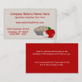 Visitenkarten des Land-Apfelkuchen-D2 Visitenkarte (Vorne/Hinten)