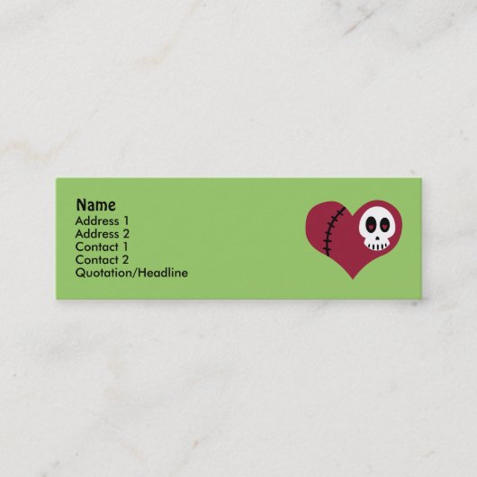 Visitenkarten des Schädelherzes Mini Visitenkarte (Vorderseite)