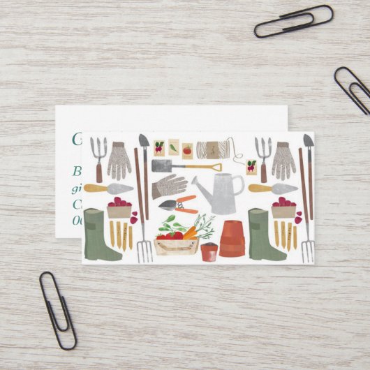 Visitenkarten - Design für Gartenwerkzeuge Visitenkarte (Vorderseite/Rückseite Beispiel)