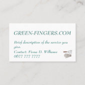 Visitenkarten - Design für Gartenwerkzeuge Visitenkarte (Rückseite)