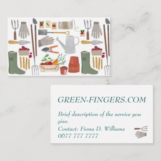 Visitenkarten - Design für Gartenwerkzeuge Visitenkarte (Vorne/Hinten)