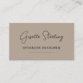 Visitenkarten-Designer Neutrales Taupe-Script QR-C Visitenkarte (Vorderseite)