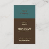 Visitenkarten, dunkel aquamarin/braun visitenkarte (Rückseite)