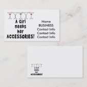 VISITENKARTEN - EIN MÄDCHEN BENÖTIGT IHRE ZUSÄTZE VISITENKARTE (Vorne/Hinten)