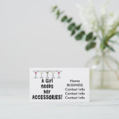 VISITENKARTEN - EIN MÄDCHEN BENÖTIGT IHRE ZUSÄTZE VISITENKARTE (Stehend Vorderseite)