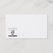 VISITENKARTEN - EIN MÄDCHEN BENÖTIGT IHRE ZUSÄTZE VISITENKARTE (Rückseite)