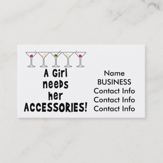 VISITENKARTEN - EIN MÄDCHEN BENÖTIGT IHRE ZUSÄTZE VISITENKARTE (Vorderseite)