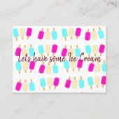 Visitenkarten, Eiscreme-Salon Visitenkarte (Vorderseite)