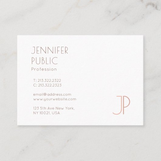 Visitenkarten Elegante moderne Monogramm-Vorlage Visitenkarte (Vorderseite)