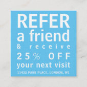 Visitenkarten - Empfehlen Sie einem Freund Sky Blu Quadratische Visitenkarte (Vorderseite)