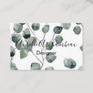 Visitenkarten - Eucalyptus B/W Green Design 2 Visitenkarte