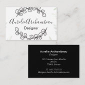 Visitenkarten - Eukalyptus Wreath B/W Visitenkarte (Vorne/Hinten)