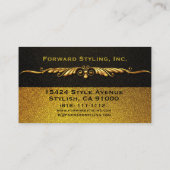 Visitenkarten - Extravagante Schwarz- und Goldkart Visitenkarte (Rückseite)