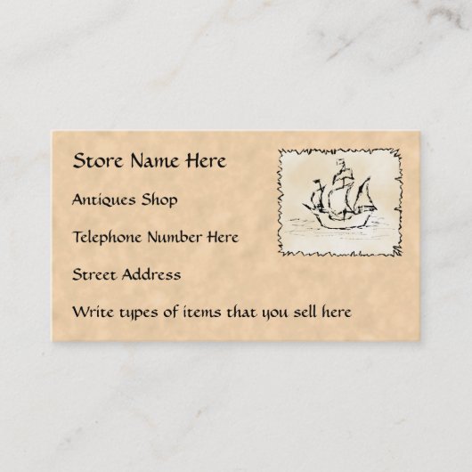 Visitenkarten für Antiken-Geschäft Visitenkarte (Vorderseite)