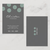 Visitenkarten für aquamarine Blume Visitenkarte (Vorne/Hinten)