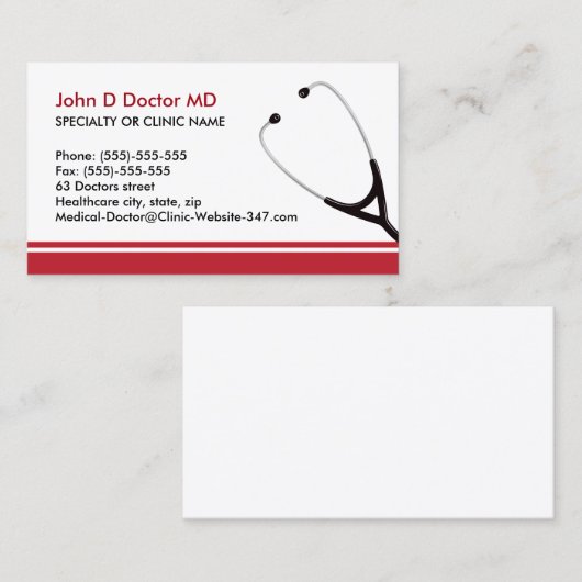 Visitenkarten für Ärzte oder medizinisches Persona Visitenkarte (Vorne/Hinten)