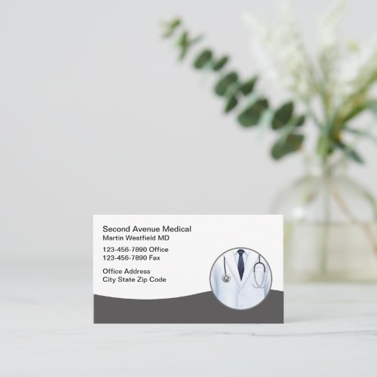 Visitenkarten für Ärzte und Versicherungen Visitenkarte (Stehend Vorderseite)