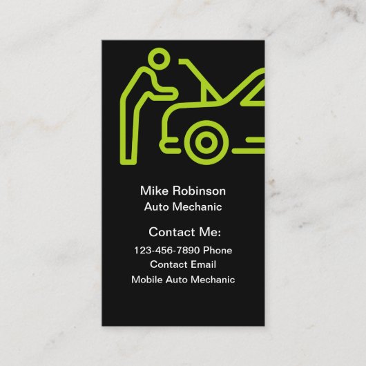 Visitenkarten für Automobil-Mechanik Visitenkarte (Vorderseite)