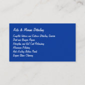 Visitenkarten für Automobile Visitenkarte (Rückseite)