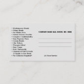 Visitenkarten für Bail Bonds Visitenkarte (Rückseite)