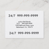 Visitenkarten für Bail Bonds Visitenkarte (Rückseite)