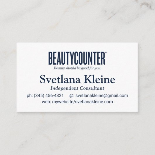 Visitenkarten für Beautycounter Visitenkarte (Vorderseite)