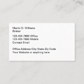 Visitenkarten für berufliche Geschäftskunden Visitenkarte (Rückseite)