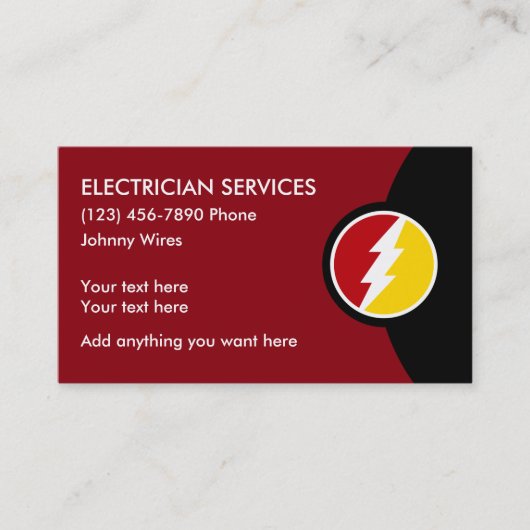 Visitenkarten für Best Electrical Services Visitenkarte (Vorderseite)