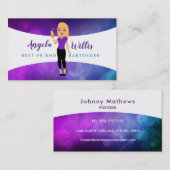 Visitenkarten für Blonde-Barkeeper-Logos Visitenkarte (Vorne/Hinten)