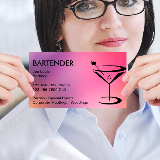 Visitenkarten für coole Barkeeper Visitenkarte